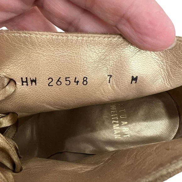 Stuart Weitzman Suede lace up Upstart peep toe heeled women’s boots 7 - Picture 7 of 10